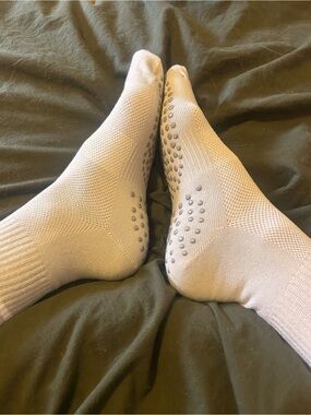 Worn pilates socks
